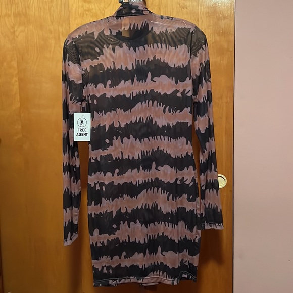 LAST MARKDOWN:DRESS, EKG SHEER DRESS, BNWT, mock turtleneck, M - Picture 2 of 3